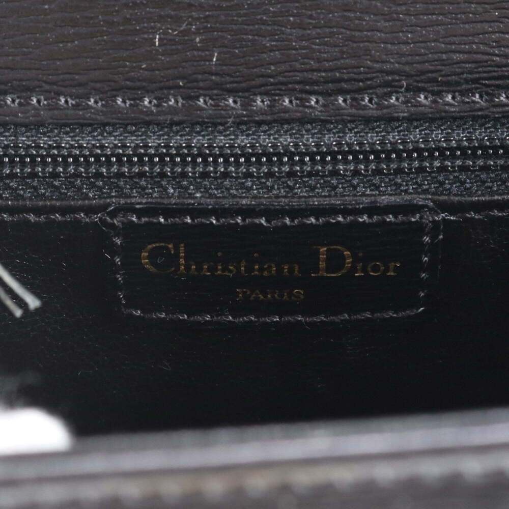 CHRISTIAN DIOR Vintage Black Leather Shoulder Bag - Picture 8 of 8